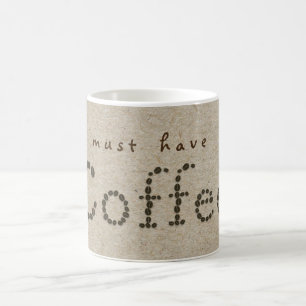 KOFFIE-boontypografie, natuurlijk kraftpapier mok
