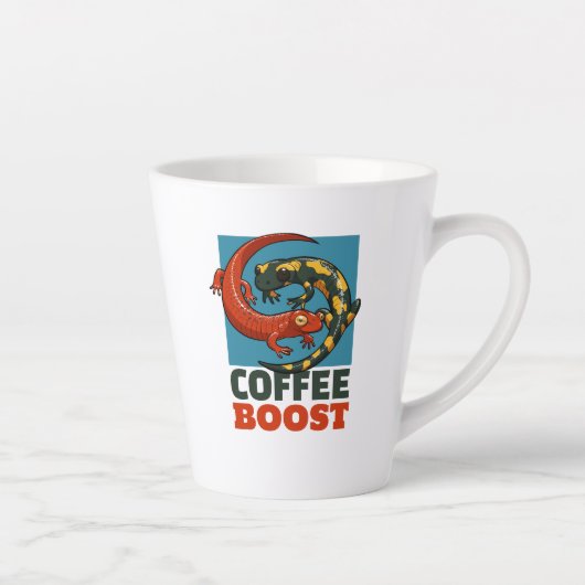 Koffie Boost Schattigee rode en vuur salamanders C Latte Mok (Rechts)