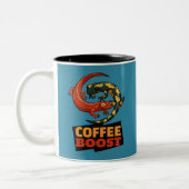 Koffie Boost Schattigee rode en vuur salamanders C Tweekleurige Koffiemok (Links)
