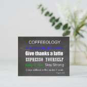 Koffie Bord Coffeeology Briefkaart (Staand voorkant)