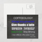 Koffie Bord Coffeeology Briefkaart (Voorkant / Achterkant)