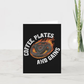 Koffie Borden Krijgt Gym Outfit Gewichtheffen Work Kaart