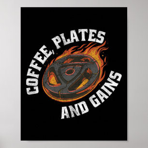 Koffie Borden Krijgt Gym Outfit Gewichtheffen Work Poster