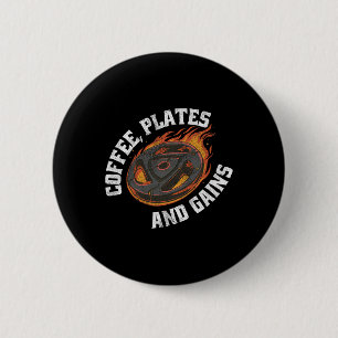 Koffie Borden Krijgt Gym Outfit Gewichtheffen Work Ronde Button 5,7 Cm