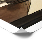 Koffie boven Paris en het Eiffeltoren Poster (Hoek)