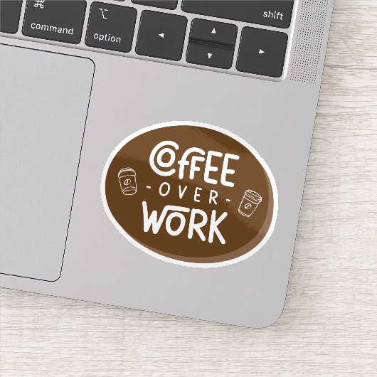 Koffie boven Werk Sticker (Detail)