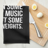 Koffie, boze muziek, zwaar gewicht - grappige uits theedoek (Quarter Fold)