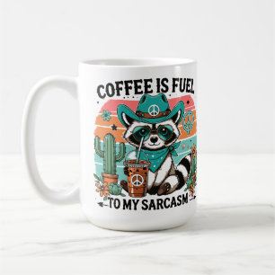 Koffie Brandstof Sarcasme Grappige Wasbeer  Koffiemok