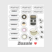 Koffie Breakfast Calender Planner Stickers (Vel)