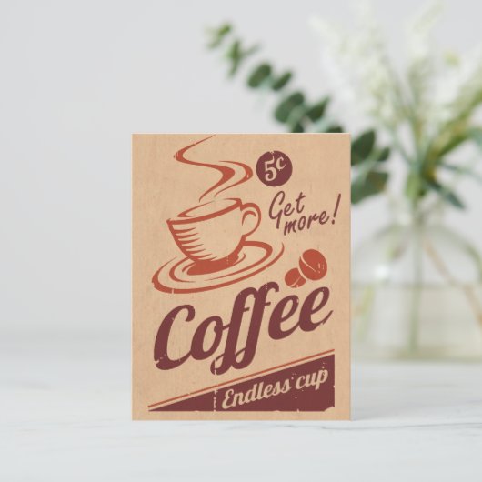 Koffie Briefkaart (Staand voorkant)