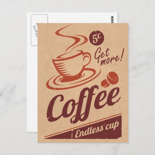 Koffie Briefkaart (Voorkant / Achterkant)