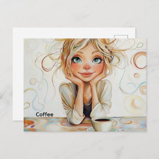 Koffie Briefkaart (Voorkant / Achterkant)