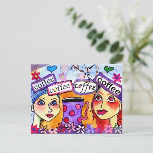 koffie briefkaart (Staand voorkant)