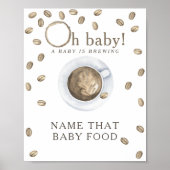 Koffie brouwen baby shower Baby food spel Poster (Voorkant)
