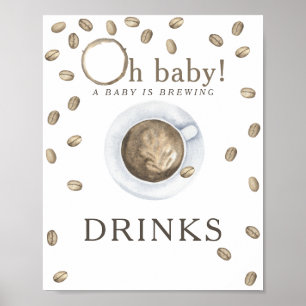 Koffie brouwen baby shower Drinken Poster