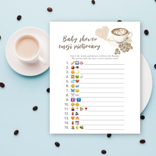 Koffie brouwen baby shower Emoji afbeelding spel (Creator heeft geüpload)
