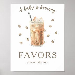 Koffie brouwen baby shower Favors Poster
