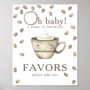 Koffie brouwen baby shower Favors Poster