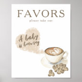 Koffie brouwen baby shower Favors Poster (Voorkant)