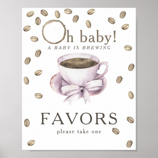 Koffie brouwen baby shower Favors Poster (Voorkant)