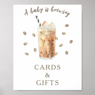 Koffie brouwen baby shower Kaarten en geschenken Poster