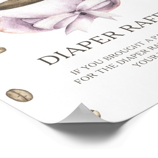 Koffie brouwen baby shower - luier raffle poster (Hoek)