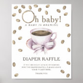 Koffie brouwen baby shower - luier raffle poster (Voorkant)