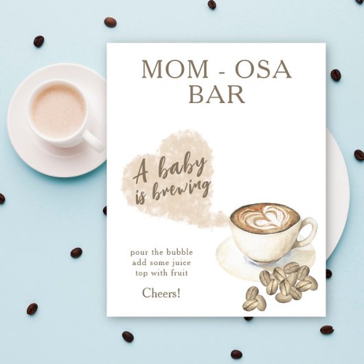 Koffie brouwen baby shower Momosa bar Poster