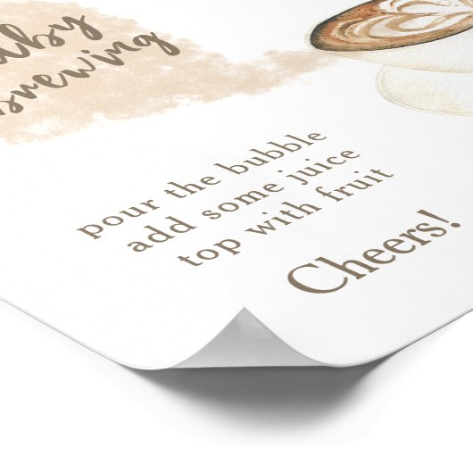 Koffie brouwen baby shower Momosa bar Poster (Hoek)