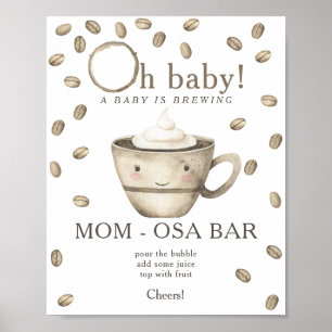 Koffie brouwen baby shower Momosa bar Poster