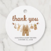 Koffie Brouwen Baby shower Rond Bedankjes Labels (Voorkant)