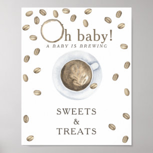 Koffie brouwen baby shower SNOEP EN LEKKERNIJEN Poster