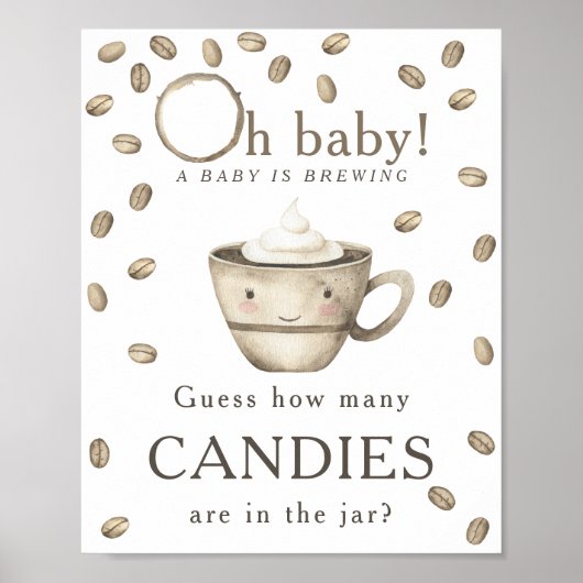 Koffie brouwen - Hoeveel snoepjes zitten er in de  Poster (Voorkant)