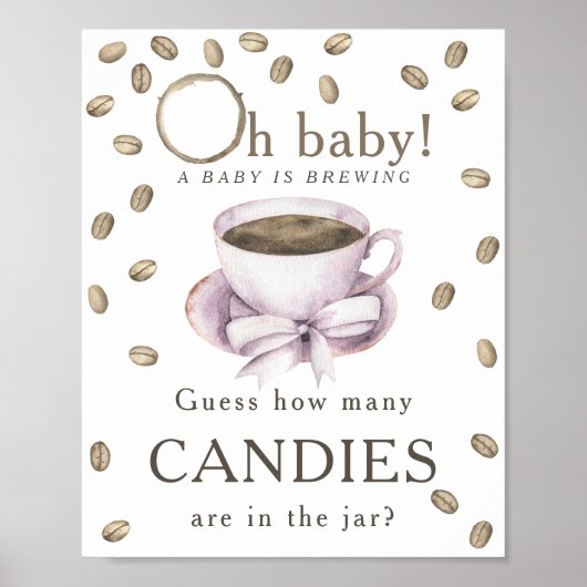 Koffie brouwen - Hoeveel snoepjes zitten er in de  Poster (Voorkant)