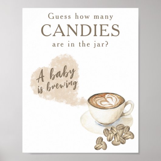 Koffie brouwen - Hoeveel snoepjes zitten er in de  Poster (Voorkant)
