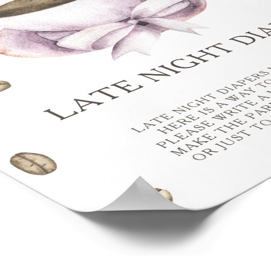 KOFFIE BROUWEN - Late night luiers spel Poster (Hoek)