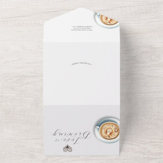 Koffie Bruids Douche Uitnodigingen Liefde Is Brewi (Buitenkant)