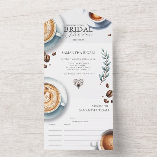 Koffie Bruids Douche Uitnodigingen Liefde Is Brewi (Binnen)