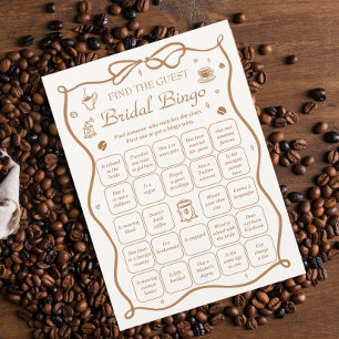 Koffie Bruiloft Feest Vind de Gast Bingo Spel  Kaart