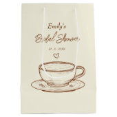 Koffie bruiloft gunst | Vrijgezellenfeesten cadeau Medium Cadeauzakje (Achterkant)