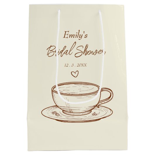 Koffie bruiloft gunst | Vrijgezellenfeesten cadeau Medium Cadeauzakje (Achterkant)