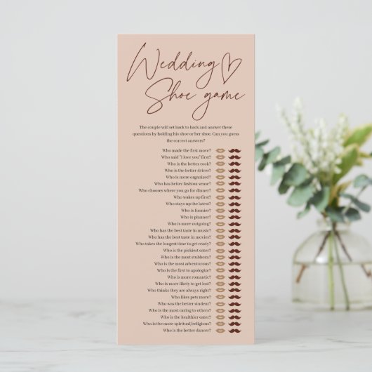 Koffie bruiloft schoen spel Vrijgezellenfeest (Staand voorkant)