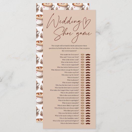 Koffie bruiloft schoen spel Vrijgezellenfeest (Voorkant / Achterkant)