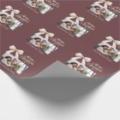 Koffie bruin crème boog foto script Kerst Cadeaupapier (Hoek)