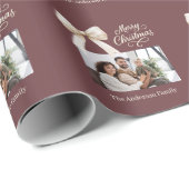 Koffie bruin crème boog foto script Kerst Cadeaupapier (Rol Hoek)