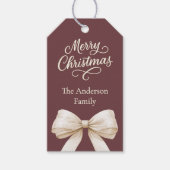 Koffie bruin crème boog Kerstmis Cadeaulabel (Voorkant)