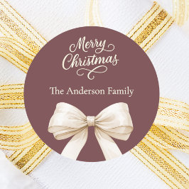 Koffie bruin crème boog Kerstmis Ronde Sticker