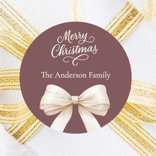 Koffie bruin crème boog Kerstmis Ronde Sticker