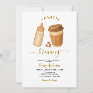 Koffie Bruin Een Baby Is Op Komst Moderne Baby Sho Kaart
