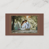 Koffie Bruin Goud Blad Foto Bruiloft RSVP QR Code Informatiekaartje (Achterkant)